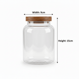 Glass Jar with Wooden Lid - 15×9 cm - Al Kabayel Discount CentreGlass Jar with Wooden Lid - 15×9 cmJars & Food SaversAKDCAl Kabayel Discount Centre