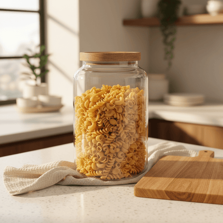 Glass Jar with Wooden Lid - 22 × 14 cm - Al Kabayel Discount CentreGlass Jar with Wooden Lid - 22 × 14 cmJars & Food SaversAKDCAl Kabayel Discount Centre