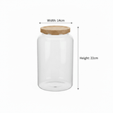 Glass Jar with Wooden Lid - 22 × 14 cm - Al Kabayel Discount CentreGlass Jar with Wooden Lid - 22 × 14 cmJars & Food SaversAKDCAl Kabayel Discount Centre