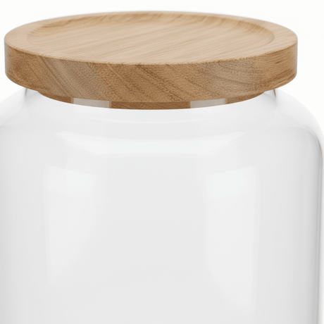 Glass Jar with Wooden Lid - 22 × 14 cm - Al Kabayel Discount CentreGlass Jar with Wooden Lid - 22 × 14 cmJars & Food SaversAKDCAl Kabayel Discount Centre