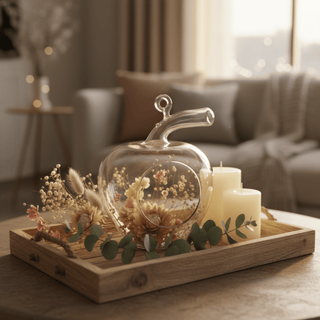 Glass Nest Apple Décor – 15cm | Transparent Handcrafted Ornament - Al Kabayel Discount CentreGlass Nest Apple Décor – 15cm | Transparent Handcrafted OrnamentHome Décor AccentsAKDCAl Kabayel Discount Centre
