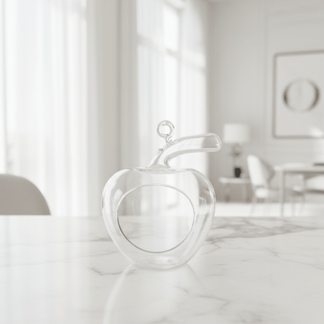 Glass Nest Apple Décor – 15cm | Transparent Handcrafted Ornament - Al Kabayel Discount CentreGlass Nest Apple Décor – 15cm | Transparent Handcrafted OrnamentHome Décor AccentsAKDCAl Kabayel Discount Centre