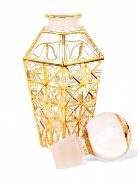 Glass Perfume Bottle Hexagonal Shape With Gold 120ml - Al Kabayel Discount CentreGlass Perfume Bottle Hexagonal Shape With Gold 120mlHome Décor AccentsAKDCAl Kabayel Discount Centre