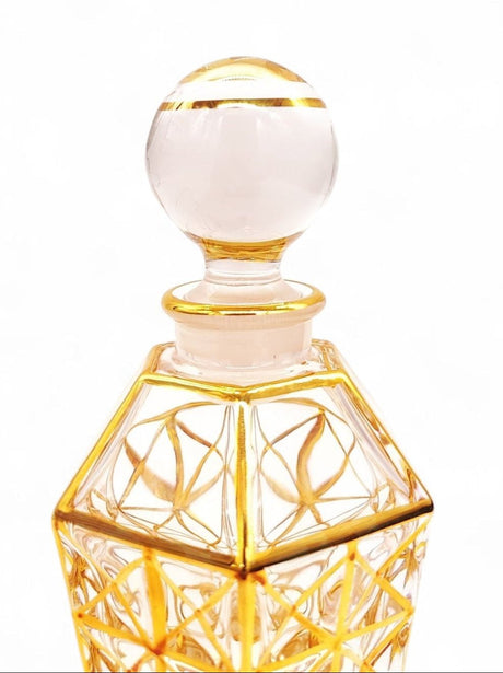 Glass Perfume Bottle Hexagonal Shape With Gold 120ml - Al Kabayel Discount CentreGlass Perfume Bottle Hexagonal Shape With Gold 120mlHome Décor AccentsAKDCAl Kabayel Discount Centre