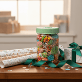 Glass Storage Jar with Mint Green Lid | Floral Print Kitchen Canister | 640ml || - Al Kabayel Discount CentreGlass Storage Jar with Mint Green Lid | Floral Print Kitchen Canister | 640ml ||Jars & Food SaversAKDCAl Kabayel Discount Centre
