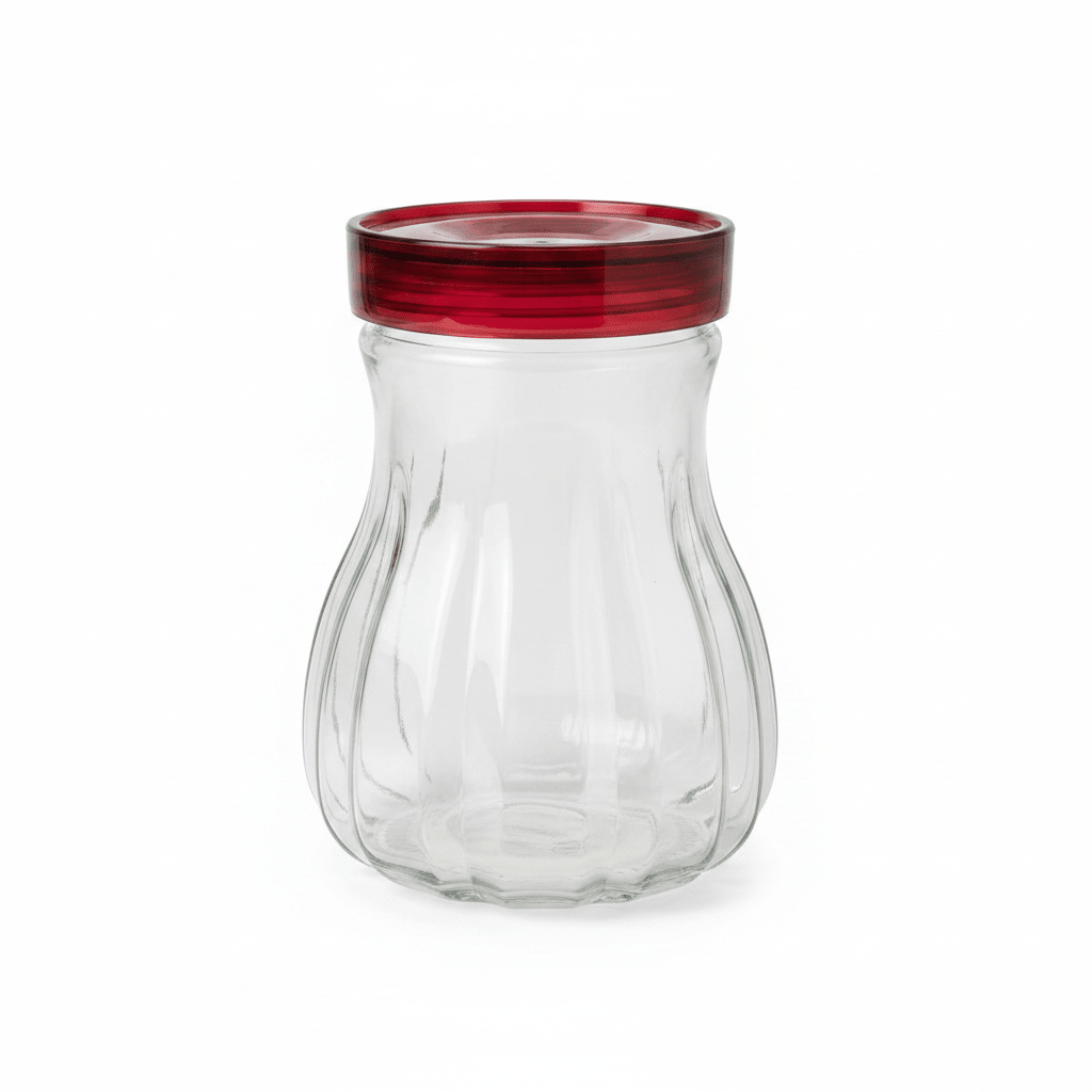 Glass Storage Jar with Red Lid 14×10cm / 18×10cm / 20×10cm - Al Kabayel Discount CentreGlass Storage Jar with Red Lid 14×10cm / 18×10cm / 20×10cmJars & Food SaversAKDCAl Kabayel Discount Centre