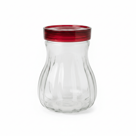 Glass Storage Jar with Red Lid 14×10cm / 18×10cm / 20×10cm - Al Kabayel Discount CentreGlass Storage Jar with Red Lid 14×10cm / 18×10cm / 20×10cmJars & Food SaversAKDCAl Kabayel Discount Centre