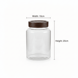 Glass Storage Jar with Wooden Lid - 20×10cm / 25×10cm / 30×10cm - Al Kabayel Discount CentreGlass Storage Jar with Wooden Lid - 20×10cm / 25×10cm / 30×10cmJars & Food SaversAKDCAl Kabayel Discount Centre