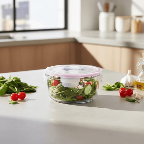 Glasslock Round Glass Food Container with Leakproof Airtight Locking Lid – Premium Storage Solution – 950 ml - Al Kabayel Discount CentreGlasslock Round Glass Food Container with Leakproof Airtight Locking Lid – Premium Storage Solution – 950 mlFood ContainersGLASSLOCKAl Kabayel Discount Centre
