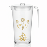 Glow Premium Clear Acrylic Jug with Elegant Gold Arabic Calligraphy & Hanging Lantern Artwork – 2 Litre - Al Kabayel Discount CentreGlow Premium Clear Acrylic Jug with Elegant Gold Arabic Calligraphy & Hanging Lantern Artwork – 2 LitreJugsAKDCAl Kabayel Discount Centre