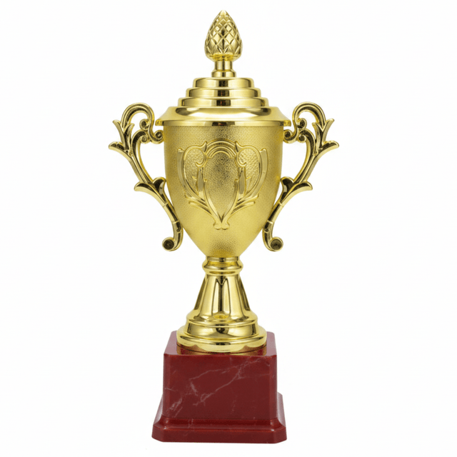 Gold Champion Trophy – 26cm | Plastic Ornate Award Cup with Red Base - Al Kabayel Discount CentreGold Champion Trophy – 26cm | Plastic Ornate Award Cup with Red BaseSportsAKDCAl Kabayel Discount Centre
