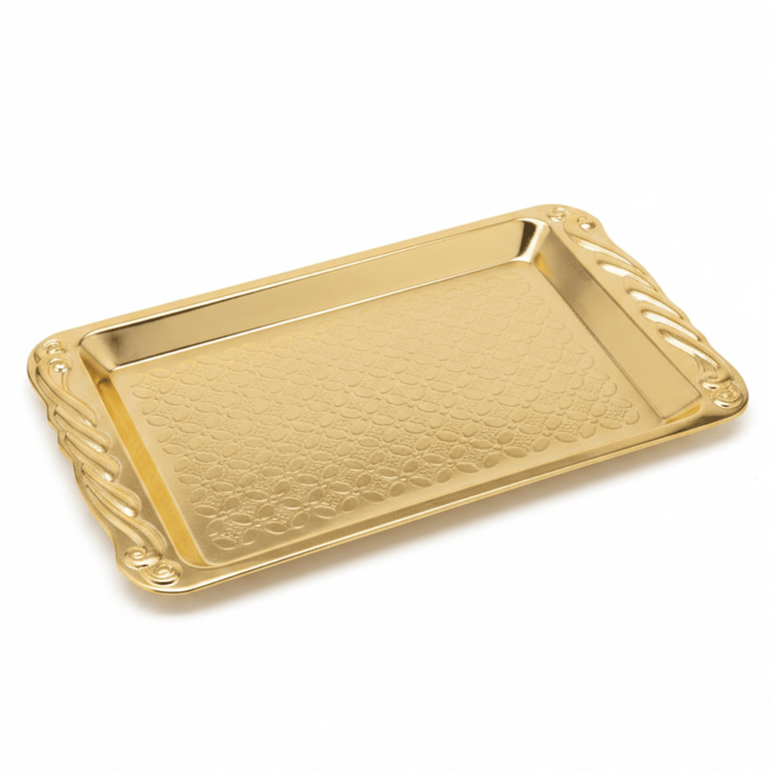 Gold Embossed Rectangle Serving Tray | 20×12.5cm - Al Kabayel Discount CentreGold Embossed Rectangle Serving Tray | 20×12.5cmServing TraysAKDCAl Kabayel Discount Centre