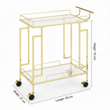 Gold Stainless Steel & Glass Serving Cart - 70×60×37 cm - Al Kabayel Discount CentreGold Stainless Steel & Glass Serving Cart - 70×60×37 cmOrganizers & AccessoriesAKDCAl Kabayel Discount Centre