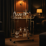 Gold Stainless Steel & Glass Serving Cart - 70×60×37 cm - Al Kabayel Discount CentreGold Stainless Steel & Glass Serving Cart - 70×60×37 cmOrganizers & AccessoriesAKDCAl Kabayel Discount Centre