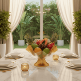 Gold - Tipped Acrylic Footed Fruit Server| 30×23 cm - Al Kabayel Discount CentreGold - Tipped Acrylic Footed Fruit Server| 30×23 cmServing TraysAKDCAl Kabayel Discount Centre
