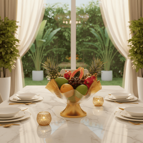 Gold - Tipped Acrylic Footed Fruit Server| 30×23 cm - Al Kabayel Discount CentreGold - Tipped Acrylic Footed Fruit Server| 30×23 cmServing TraysAKDCAl Kabayel Discount Centre