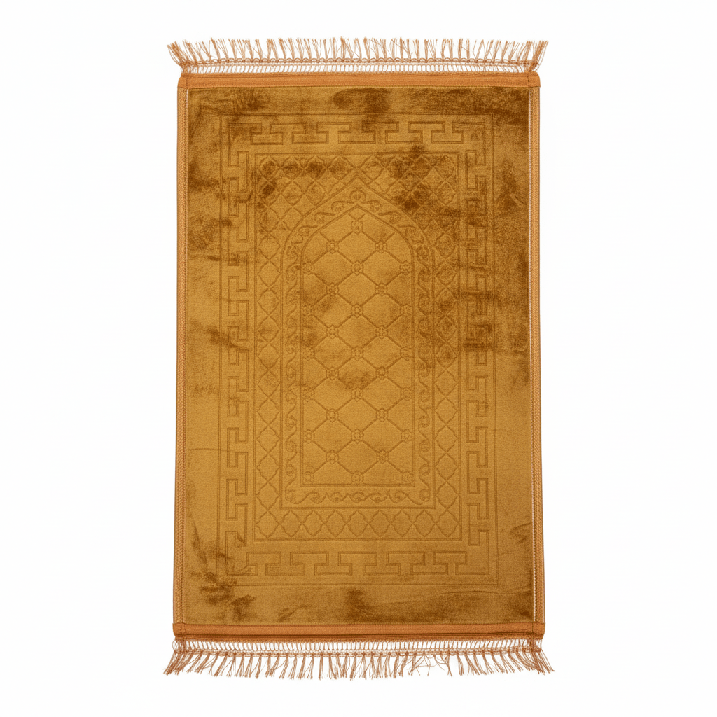 Gold Velvet Prayer Mat - 100 × 65 cm - Al Kabayel Discount CentreGold Velvet Prayer Mat - 100 × 65 cmPrayer MatsAKDCAl Kabayel Discount Centre