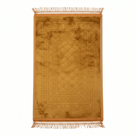 Gold Velvet Prayer Mat - 100 × 65 cm - Al Kabayel Discount CentreGold Velvet Prayer Mat - 100 × 65 cmPrayer MatsAKDCAl Kabayel Discount Centre