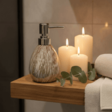 Golden Brushstroke Ceramic & Plastic Liquid Soap Dispenser – 400ml - Al Kabayel Discount CentreGolden Brushstroke Ceramic & Plastic Liquid Soap Dispenser – 400mlHolders & DispensersAKDCAl Kabayel Discount Centre