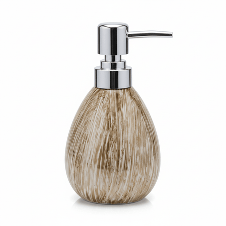 Golden Brushstroke Ceramic & Plastic Liquid Soap Dispenser – 400ml - Al Kabayel Discount CentreGolden Brushstroke Ceramic & Plastic Liquid Soap Dispenser – 400mlHolders & DispensersAKDCAl Kabayel Discount Centre