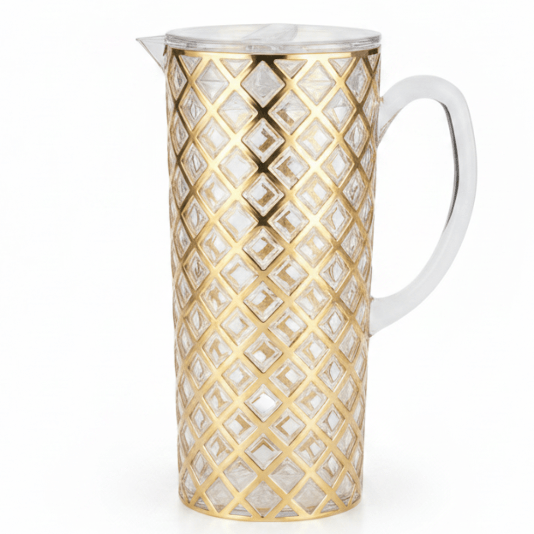 Golden Diamond Acrylic Jug — 1.5 Litre | Elegant Lattice Design - Al Kabayel Discount CentreGolden Diamond Acrylic Jug — 1.5 Litre | Elegant Lattice DesignJugsAKDCAl Kabayel Discount Centre