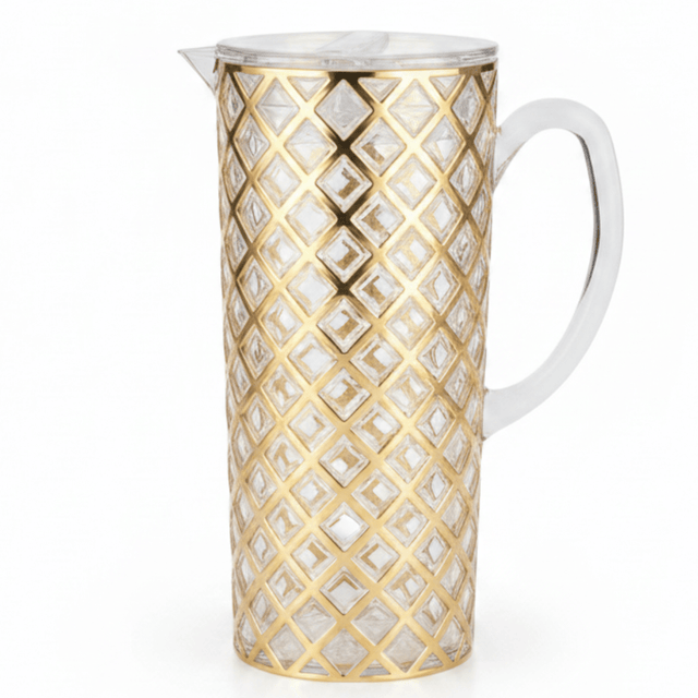 Golden Diamond Acrylic Jug — 1.5 Litre | Elegant Lattice Design - Al Kabayel Discount CentreGolden Diamond Acrylic Jug — 1.5 Litre | Elegant Lattice DesignJugsAKDCAl Kabayel Discount Centre