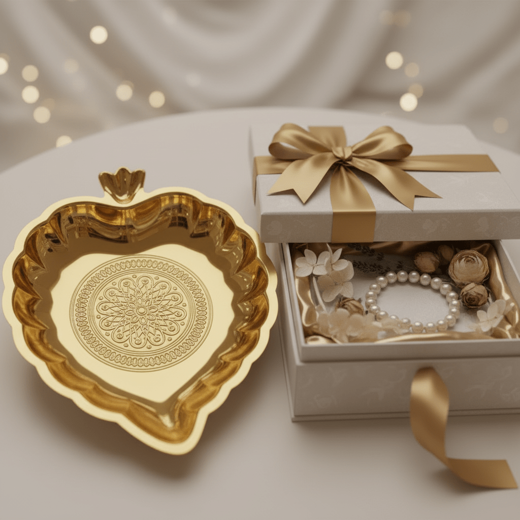 Golden Leaf Snack Tray – 18×13cm | Decorative Metal Serving Dish - Al Kabayel Discount CentreGolden Leaf Snack Tray – 18×13cm | Decorative Metal Serving DishServing TraysAKDCAl Kabayel Discount Centre