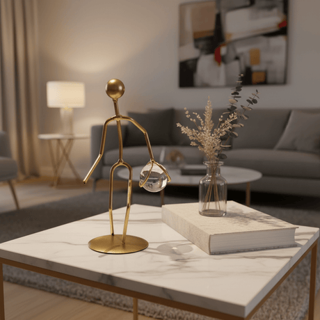 Golden Metal Décor Figure — Crystal Ball Sculpture | 20cm - Al Kabayel Discount CentreGolden Metal Décor Figure — Crystal Ball Sculpture | 20cmHome DécorAKDCAl Kabayel Discount Centre