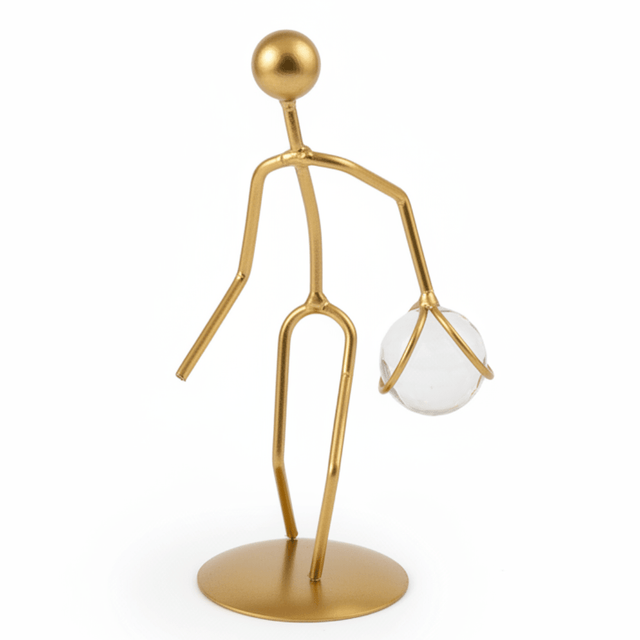 Golden Metal Décor Figure — Crystal Ball Sculpture | 20cm - Al Kabayel Discount CentreGolden Metal Décor Figure — Crystal Ball Sculpture | 20cmHome DécorAKDCAl Kabayel Discount Centre