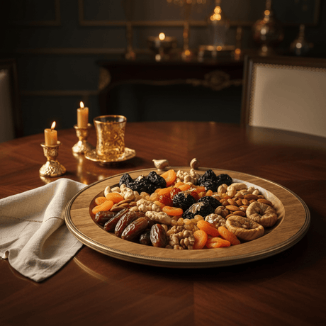 Goldkish Round Wooden Serving Tray with Elegant Metal Border, Premium Tableware 33cm - Al Kabayel Discount CentreGoldkish Round Wooden Serving Tray with Elegant Metal Border, Premium Tableware 33cmServing TraysGOLDKISHAl Kabayel Discount Centre