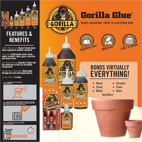 Gorilla 2 oz Original Gorilla Glue – Waterproof, Strong Bond (Brown) - Al Kabayel Discount CentreGorilla 2 oz Original Gorilla Glue – Waterproof, Strong Bond (Brown)GlueGORILLAAl Kabayel Discount Centre