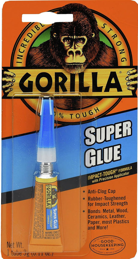 Gorilla 3g Super Glue Tube – Strong, Clear, Quick - Bond Adhesive - Al Kabayel Discount CentreGorilla 3g Super Glue Tube – Strong, Clear, Quick - Bond AdhesiveGlueGORILLAAl Kabayel Discount Centre