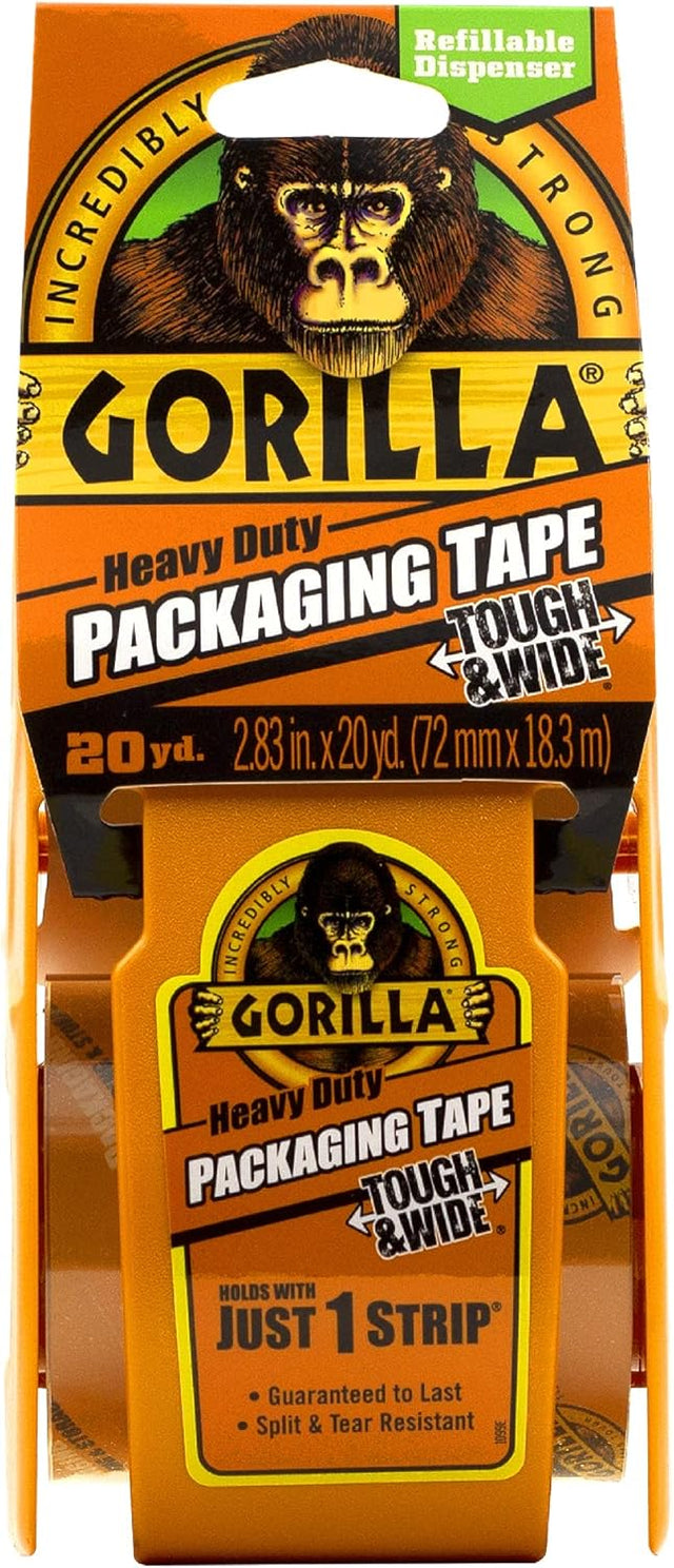 Gorilla Clear Packing Tape (2.83" x 20yd) with Dispenser – Heavy - Duty Moving Tape - Al Kabayel Discount CentreGorilla Clear Packing Tape (2.83" x 20yd) with Dispenser – Heavy - Duty Moving TapeTapes & Packaging TapesGORILLAAl Kabayel Discount Centre