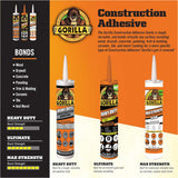 Gorilla Heavy Duty Construction Adhesive, 2.5 ounce Squeeze Tube, White - Al Kabayel Discount CentreGorilla Heavy Duty Construction Adhesive, 2.5 ounce Squeeze Tube, WhiteGlueGORILLAAl Kabayel Discount Centre