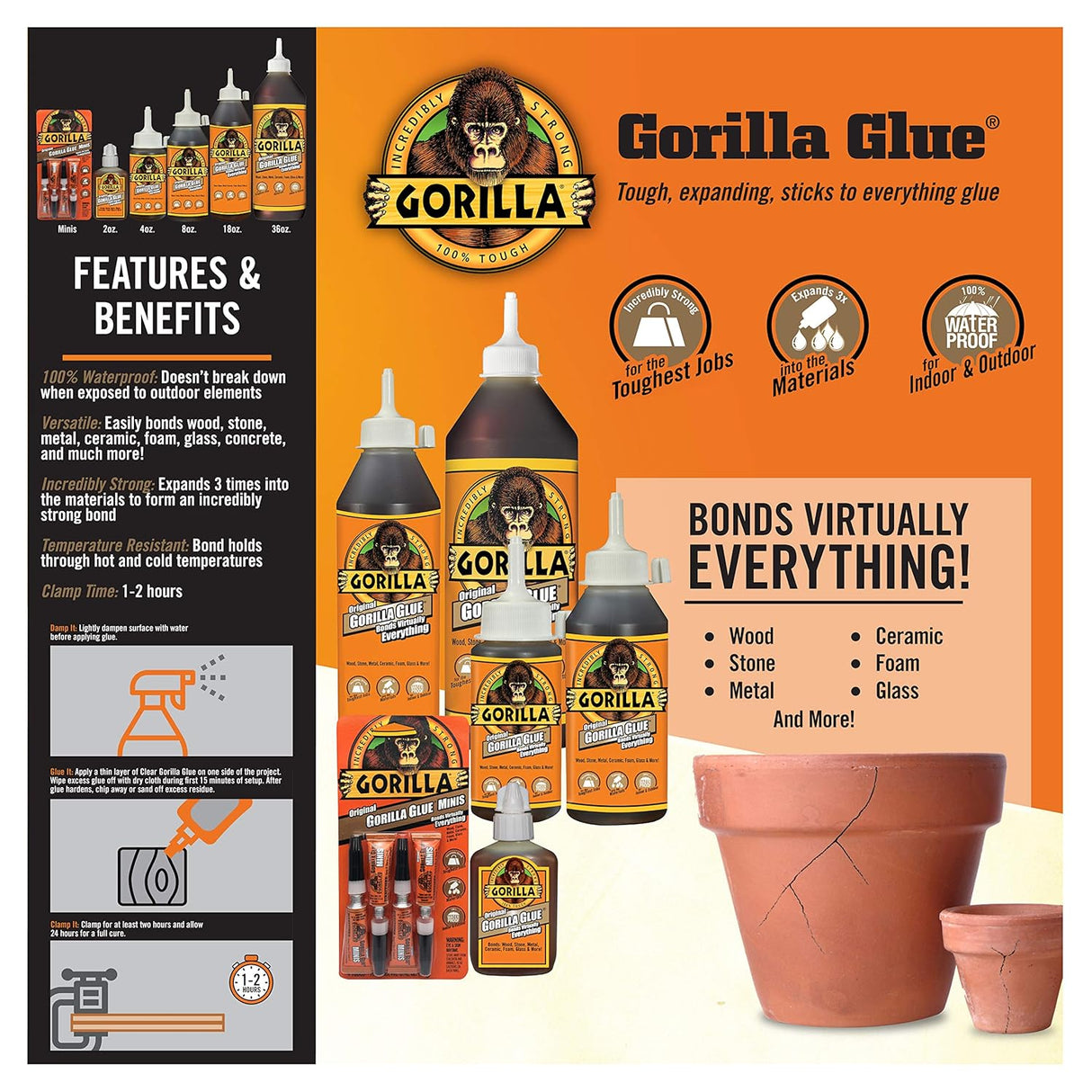 Gorilla Original Glue Mini Tubes – 4 Pack, 3g Each, Brown Waterproof Formula - Al Kabayel Discount CentreGorilla Original Glue Mini Tubes – 4 Pack, 3g Each, Brown Waterproof FormulaGlueGORILLAAl Kabayel Discount Centre