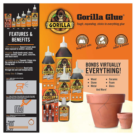 Gorilla Original Glue Mini Tubes – 4 Pack, 3g Each, Brown Waterproof Formula - Al Kabayel Discount CentreGorilla Original Glue Mini Tubes – 4 Pack, 3g Each, Brown Waterproof FormulaGlueGORILLAAl Kabayel Discount Centre