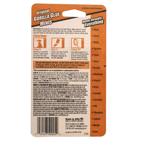 Gorilla Original Glue Mini Tubes – 4 Pack, 3g Each, Brown Waterproof Formula - Al Kabayel Discount CentreGorilla Original Glue Mini Tubes – 4 Pack, 3g Each, Brown Waterproof FormulaGlueGORILLAAl Kabayel Discount Centre