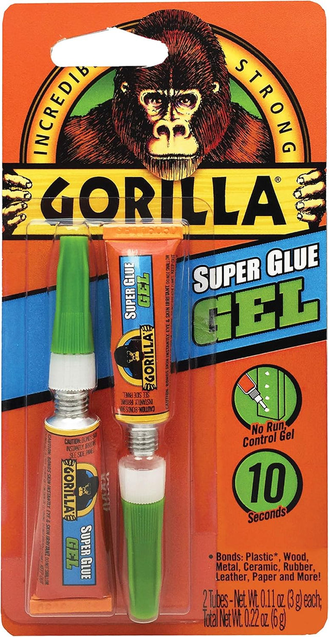 Gorilla Super Glue Gel 3g Tubes (2 Count) – Clear, No - Run Formula - Al Kabayel Discount CentreGorilla Super Glue Gel 3g Tubes (2 Count) – Clear, No - Run FormulaGlueGORILLAAl Kabayel Discount Centre