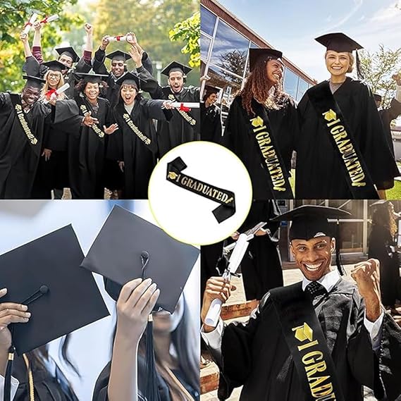 Graduation Party Sash 160×10 cm – Black with Bold Gold Lettering - Al Kabayel Discount CentreGraduation Party Sash 160×10 cm – Black with Bold Gold LetteringParty SuppliesPARTY SASHAl Kabayel Discount Centre