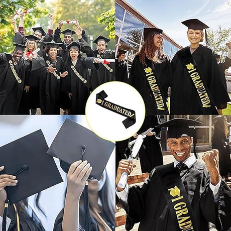 Graduation Party Sash 160×10 cm – Black with Bold Gold Lettering - Al Kabayel Discount CentreGraduation Party Sash 160×10 cm – Black with Bold Gold LetteringParty SuppliesPARTY SASHAl Kabayel Discount Centre
