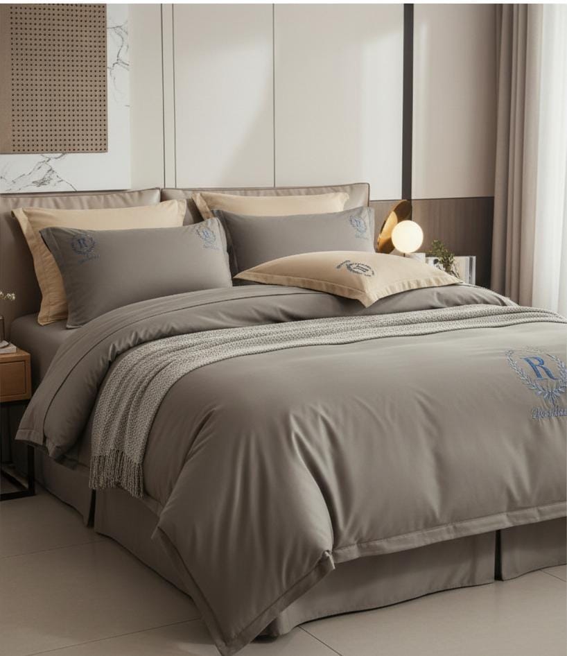 GrandMilestones Gray Nylon - Cotton 4 - Piece Bedsheet Set with 200x230cm Quilt Cover and 2 Pillowcases - Al Kabayel Discount CentreGrandMilestones Gray Nylon - Cotton 4 - Piece Bedsheet Set with 200x230cm Quilt Cover and 2 PillowcasesBeddingGRANDMILESTONESAl Kabayel Discount Centre