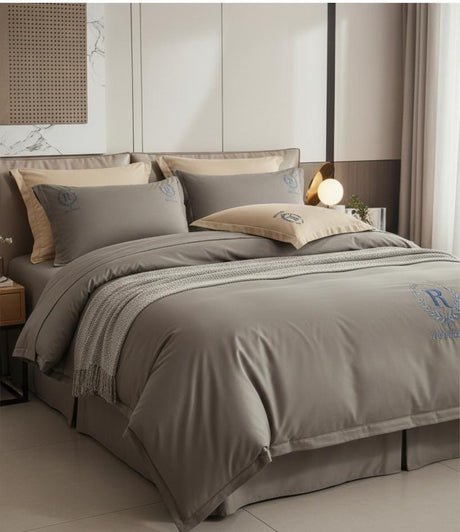 GrandMilestones Gray Nylon - Cotton 4 - Piece Bedsheet Set with 200x230cm Quilt Cover and 2 Pillowcases - Al Kabayel Discount CentreGrandMilestones Gray Nylon - Cotton 4 - Piece Bedsheet Set with 200x230cm Quilt Cover and 2 PillowcasesBeddingGRANDMILESTONESAl Kabayel Discount Centre