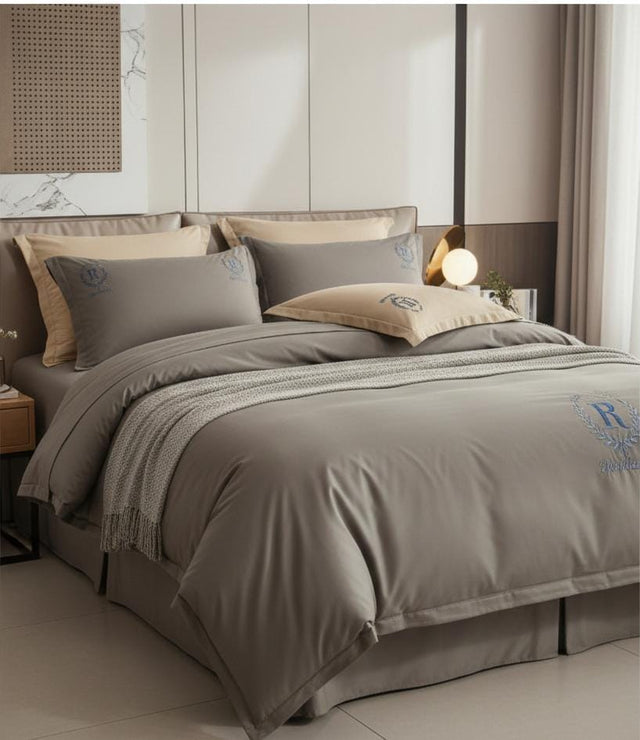 GrandMilestones Gray Nylon - Cotton 4 - Piece Bedsheet Set with 200x230cm Quilt Cover and 2 Pillowcases - Al Kabayel Discount CentreGrandMilestones Gray Nylon - Cotton 4 - Piece Bedsheet Set with 200x230cm Quilt Cover and 2 PillowcasesBeddingGRANDMILESTONESAl Kabayel Discount Centre