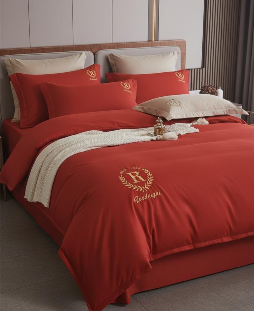 GrandMilestones Red Nylon - Cotton 4 - Piece Bedsheet Set with 200x230cm Quilt Cover and 2 Pillowcases - Al Kabayel Discount CentreGrandMilestones Red Nylon - Cotton 4 - Piece Bedsheet Set with 200x230cm Quilt Cover and 2 PillowcasesBeddingGRANDMILESTONESAl Kabayel Discount Centre