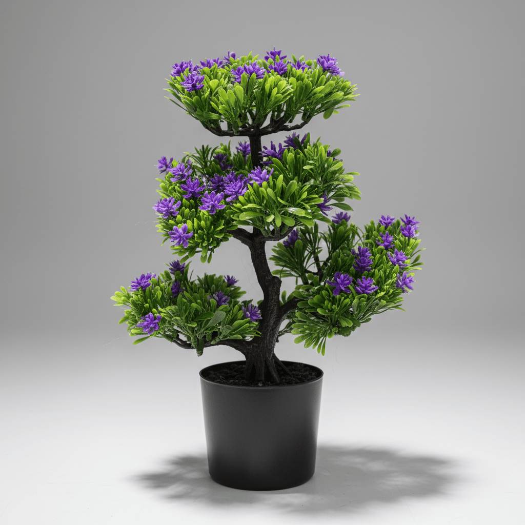 Green & Lavender Artificial Bonsai Tree | Black Plastic Pot | 35cm | Premium Faux Plant Décor - Al Kabayel Discount CentreGreen & Lavender Artificial Bonsai Tree | Black Plastic Pot | 35cm | Premium Faux Plant DécorArtificial FloraAKDCAl Kabayel Discount Centre