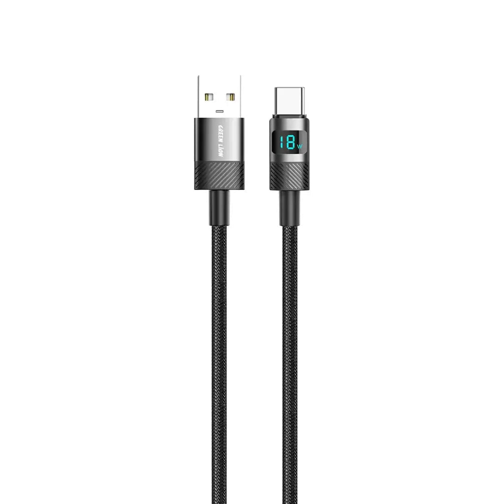 Green Lion 18W Led Display Braided 1M Cable Usb - A To Type - C 18W - Black - Al Kabayel Discount CentreGreen Lion 18W Led Display Braided 1M Cable Usb - A To Type - C 18W - BlackCords & AdaptersGREEN LIONAl Kabayel Discount Centre