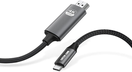 Green Lion 4K 30Hz USB - C to HDMI Cable,Braided Cable,Mirror Mode,Extend Mode,2 Meter Cable,Aluminum Shell,Durable Material,Speed & Power Combined - Black - Al Kabayel Discount CentreGreen Lion 4K 30Hz USB - C to HDMI Cable,Braided Cable,Mirror Mode,Extend Mode,2 Meter Cable,Aluminum Shell,Durable Material,Speed & Power Combined - BlackCords & AdaptersGREEN LIONAl Kabayel Discount Centre