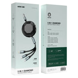 Green Lion 5 - in - 1 Diamond Retractable Cable, USB - C to USB - C, USB - C to Lightning, USB - A to USB - C, USB - A to Lightning, 1.2M Length, 60W Charging, 480Mbps Data Transfer, Black - Al Kabayel Discount CentreGreen Lion 5 - in - 1 Diamond Retractable Cable, USB - C to USB - C, USB - C to Lightning, USB - A to USB - C, USB - A to Lightning, 1.2M Length, 60W Charging, 480Mbps Data Transfer, BlackCords & AdaptersGREEN LIONAl Kabayel Discount Centre