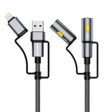 Green Lion 6 in 1 Cable Charging, Led Light, Ignition, 1.2m Woven Cable, 480Mbps Transfer Speed, PD60W Fast Charging - Gray - Al Kabayel Discount CentreGreen Lion 6 in 1 Cable Charging, Led Light, Ignition, 1.2m Woven Cable, 480Mbps Transfer Speed, PD60W Fast Charging - GrayCords & AdaptersGREEN LIONAl Kabayel Discount Centre