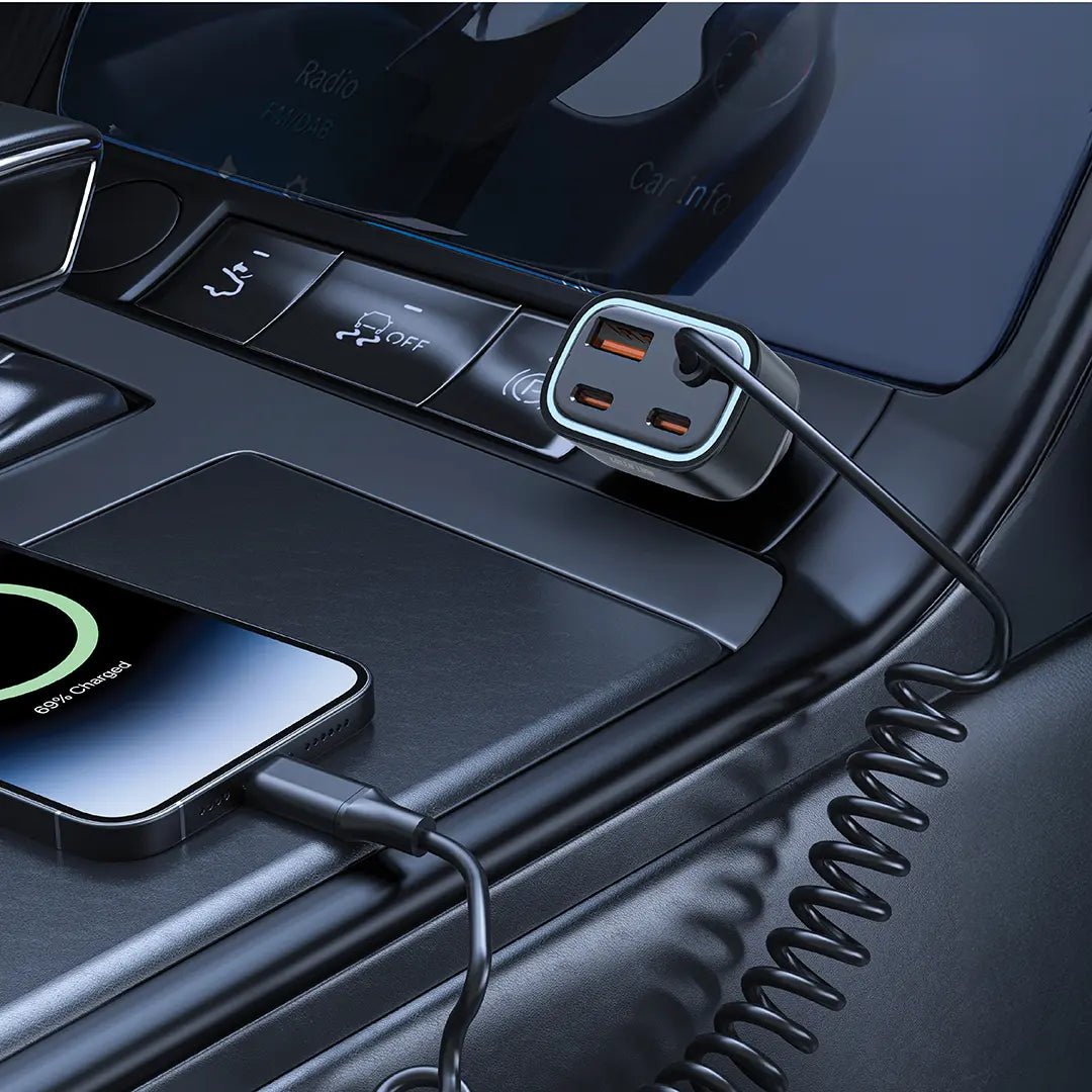 Green Lion 90W Car Charger with Dual PD Charger and Built - in USB - C and USB - A Cables – Gray - Al Kabayel Discount CentreGreen Lion 90W Car Charger with Dual PD Charger and Built - in USB - C and USB - A Cables – GrayCords & AdaptersGREEN LIONAl Kabayel Discount Centre